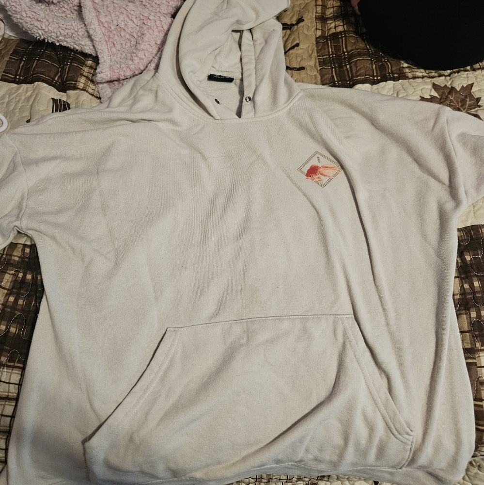 Graphic Fish Cream Hoodie
